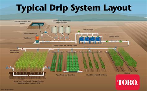typical drip irrigation system layout