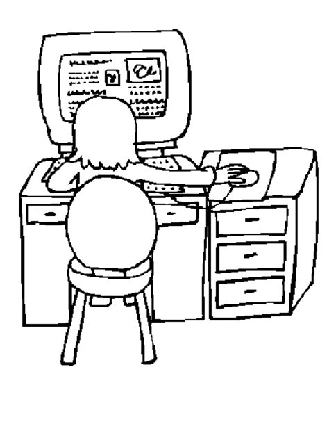 computer coloring page coloring home