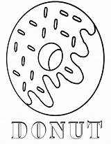 Donut Coloring Pages Printable Food Print sketch template