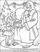 Coloring Jesus Christmas Gift Pages Catholic Thecatholickid Games Children sketch template