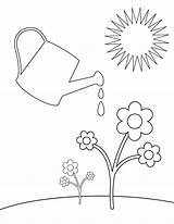Watering Spring Coloring Printable Pages Templates Springtime Template Flower Print Sheknows Drawing Sheets Plants Applique Embroidery Water Kids Popular Gif sketch template