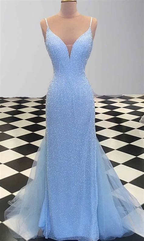 sparkly prom dresses glitter blue tight evening prom dress 035