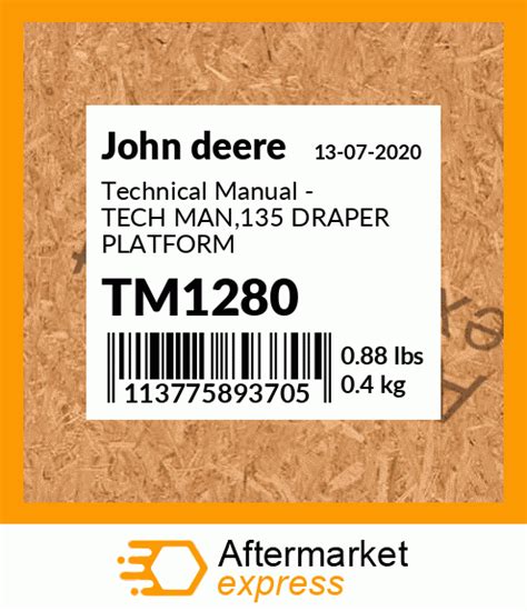 tm technical manual tech man draper platform fits john deere price