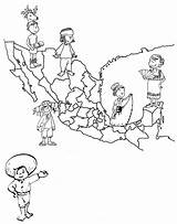 Coloring Para Colorear Mexico Pages Map Trajes Dibujos Tipicos Mapa Con Traditional Dress Coloringbook4kids Kids Sus Pinto Típicos México Jalisco sketch template
