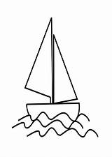 Boat Drawing Sailboat Clipart Line Kids Coloring Ship Clip Sailing Flower Simple Cliparts Template Printable Templates Children Petal Child Pages sketch template
