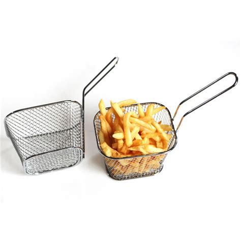 chips mini fry baskets stainless steel fryer basket strainer serving food  cooking