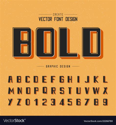 font  alphabet bold letter design  graphic vector image