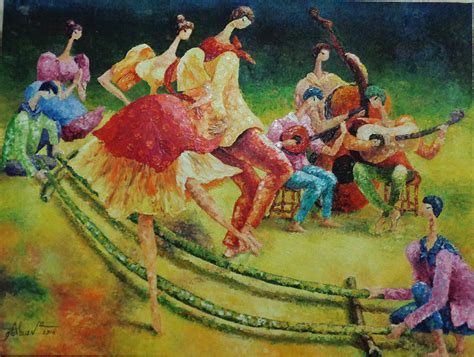 Philippine Tinikling Painting By Glory Abueva