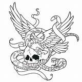 Coloring Pages Snake Skull Printable Wings Turn Into App Scary Drawing Getcolorings Eye Realistic Sea Seawing Fire Getdrawings Tattoo Print sketch template