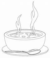 Soup Coloring Bowl Drawing Clipart Hot Pages Porridge Bowls Food Clip Kids Printable Cliparts Colorear Para Cute Library Line Disegno sketch template