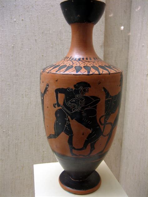 file hercules fight with nemean lion black figure lekythos