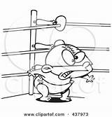 Wrestler Outline Illustration Royalty Clipart Hawk Fight Ready Cartoon Baby Toonaday Vector Clip sketch template