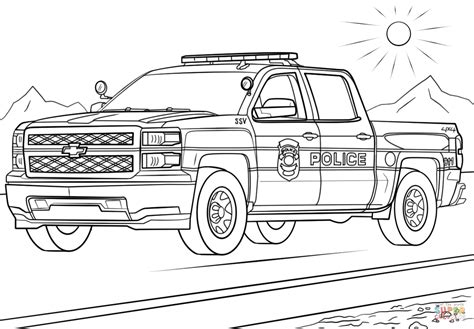 police truck coloring page  printable coloring pages