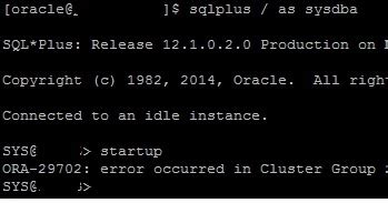 lazy dba ora  error occurred  cluster group service operation