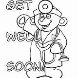 Coloring Well Soon Pages Printable Doctor Card Teddy Sick Who Color Kids Getcolorings Getdrawings Print Busy Toddler Keep Colorings sketch template