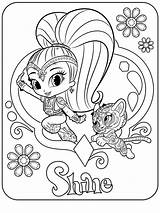 Shine Coloring Shimmer Pages Kids sketch template
