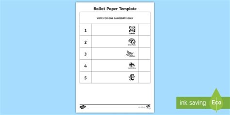 ballot paper template teaching resource twinkl