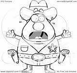 Sheriff Scared Plump Clipart Cartoon Outlined Coloring Vector Thoman Cory Royalty sketch template