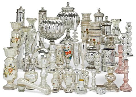 A Large Assembled Group Of Silvered Glass Objects Modern Christie’s