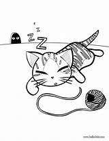 Cat Coloring Sleeping Pages Getcolorings Color sketch template