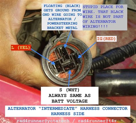 toyota pickup alternator wiring diagram wiring draw  schematic