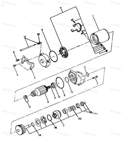 polaris atv  oem parts diagram  starting motor assembly trail boss update partzillacom