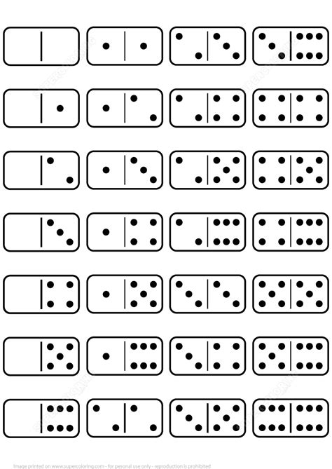 printable dominoes set template  printable papercraft templates