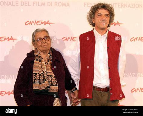 Mahasweta Devi And Italo Spinelli At The Gangor Photocall During The