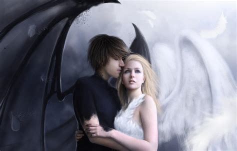 angel and demon in love by dishonored rose on deviantart