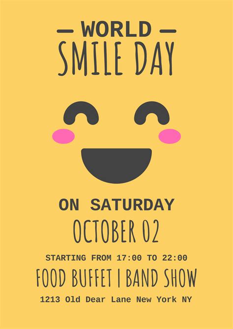 simple world smile day poster plakat template