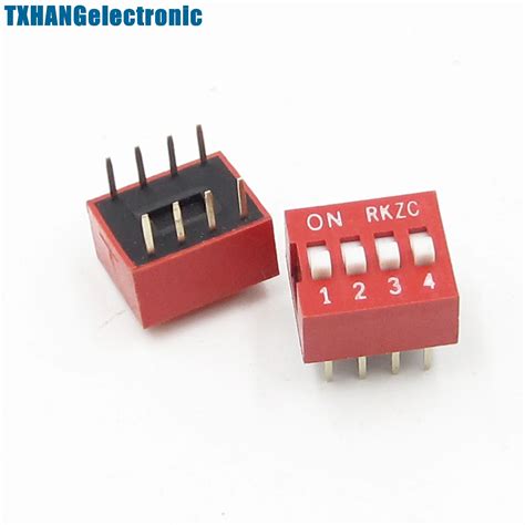 pcs  type switch module mm  bit  position  dip red pitch  integrated circuits