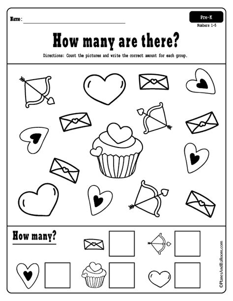 valentines day worksheets  preschoolers  printables