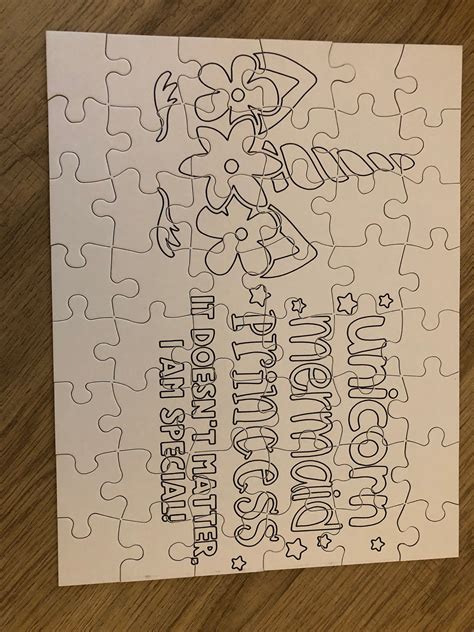 unicorn coloring puzzle etsy