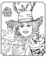 Coloring Movie Pages Disney Alice Adults Movies Glass Looking Through Mad Hatter Posters sketch template