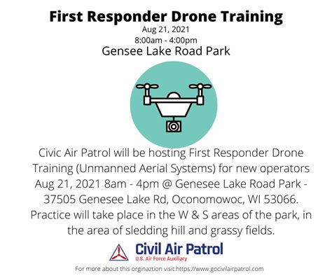 responder drone training genesee lake road park village  summit waukesha county