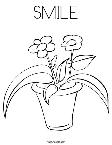 smile coloring page twisty noodle