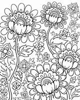 Doodle Coloring Pages Adult Flower Doodles Flowers Colouring Printable Adults Sheets Spring Kids Floral Book Designs Color Books Colour Printables sketch template