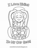 Car Seat Pages Homeschooling Coloring sketch template