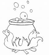 Coloring Cauldron Halloween Witches Pages Witch Draw Crafts Drawing Night Clipart Potter Harry Kids Drawings Easy A3 Visit sketch template