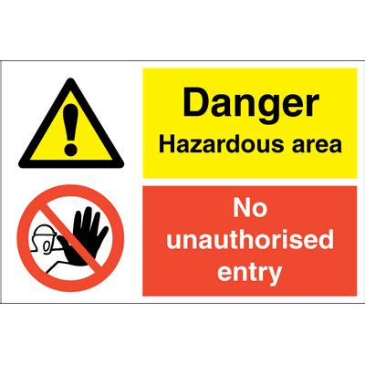 danger hazardous area kob combi signs