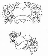 Roses Hearts Heart Coloring Drawing Pages Wings Rose Banner Skull Cross Colouring Printable Color Hummingbird Throated Ruby Getdrawings Getcolorings Adult sketch template