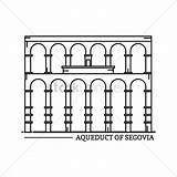 Clipart Aquaduct Segovia Clipground Aqueduct Vector sketch template