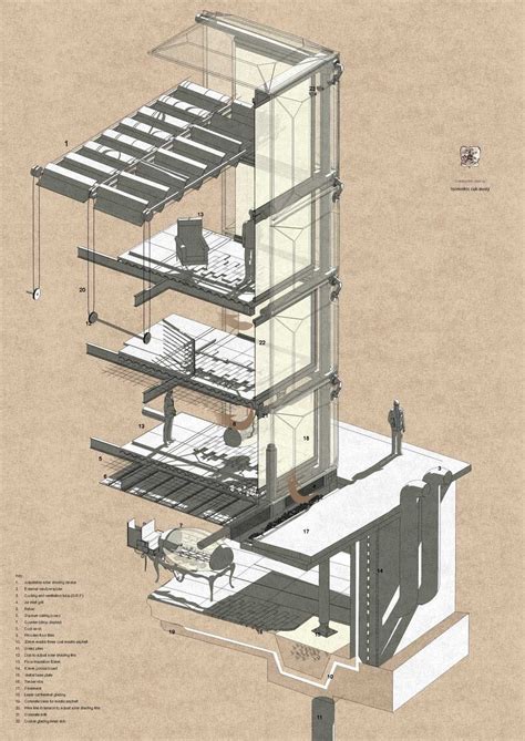 bonganitecture architectural section architecture drawing diagram architecture