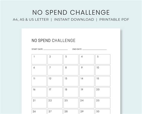 spend challenge tracker  day savings challenge  etsy