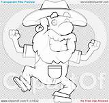 Prospector Dancing Happy Man Outlined Coloring Clipart Cartoon Vector Thoman Cory sketch template
