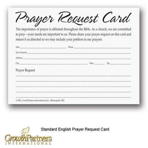 prayer request cards growthpartners international