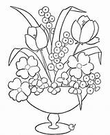 Coloring Vase Flowers Pages Flower Popular Printable sketch template