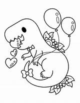 Tyrannosaurus Valentines sketch template