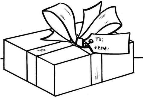 christmas gift box coloring page coloring pages