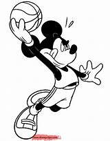 Mickey Basketball Mouse Coloring Playing Pages Disney Funstuff Disneyclips sketch template
